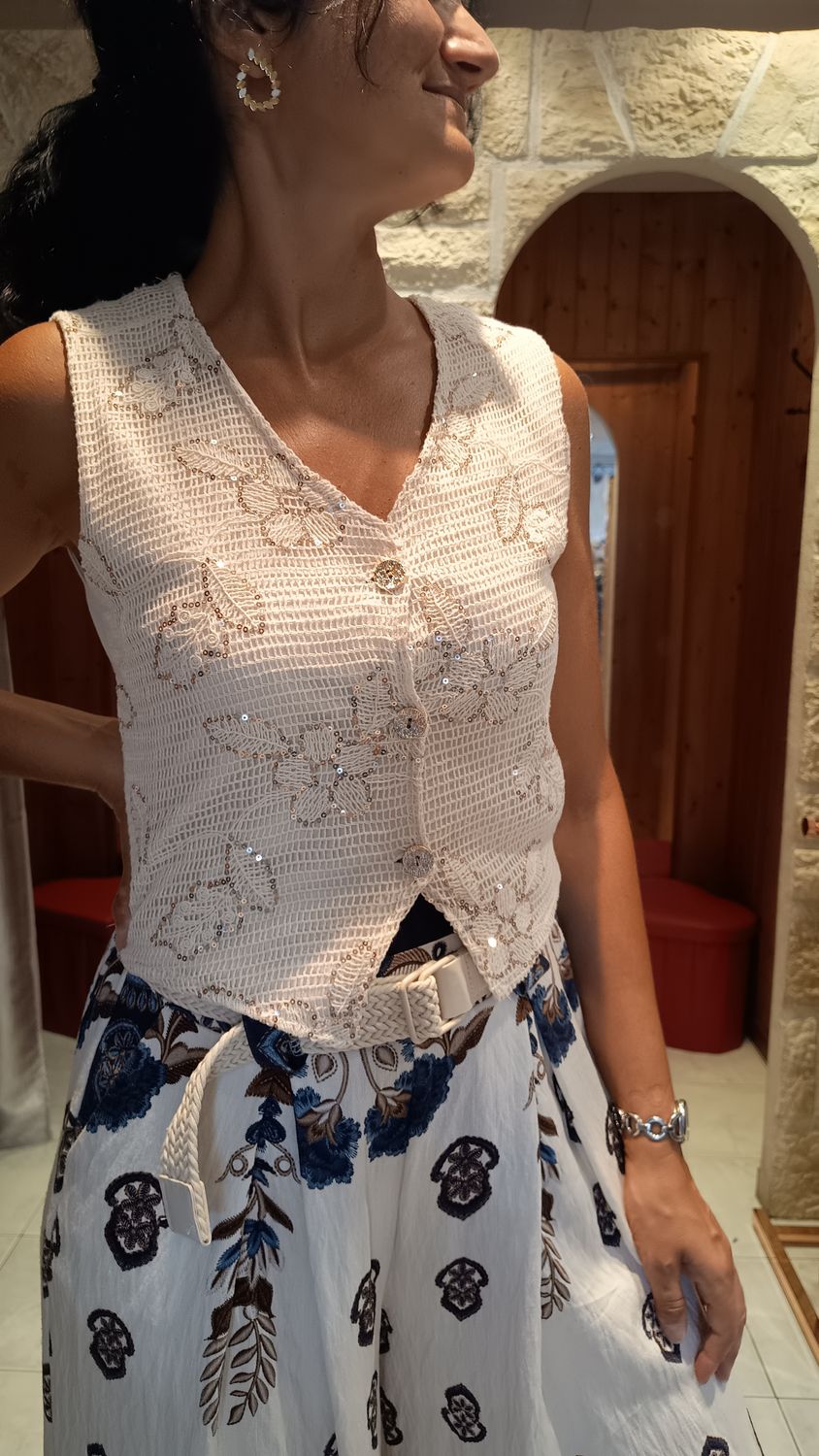 Gilet été Stephy beige 