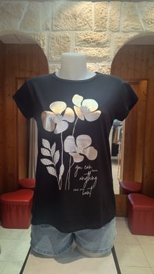 T-shirt Coquelicot noir doré 