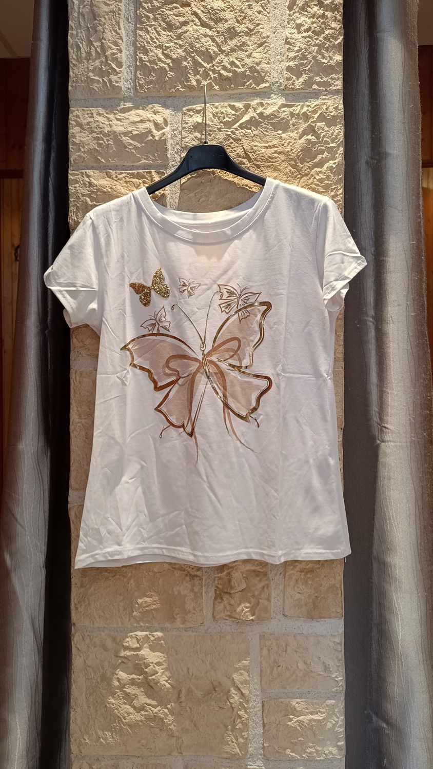 T-shirt Butterfly beige 