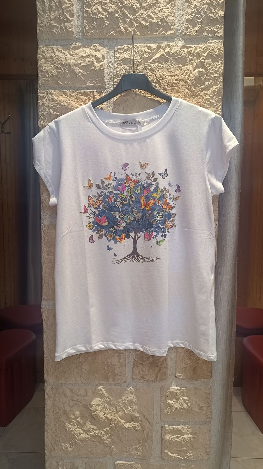 T-shirt Butterfly tree bleu T-shirt Butterfly tree bleu
