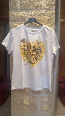 T-shirt Crazy Heart jaune