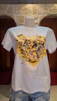 T-shirt Crazy Heart jaune T-shirt Crazy Heart jaune