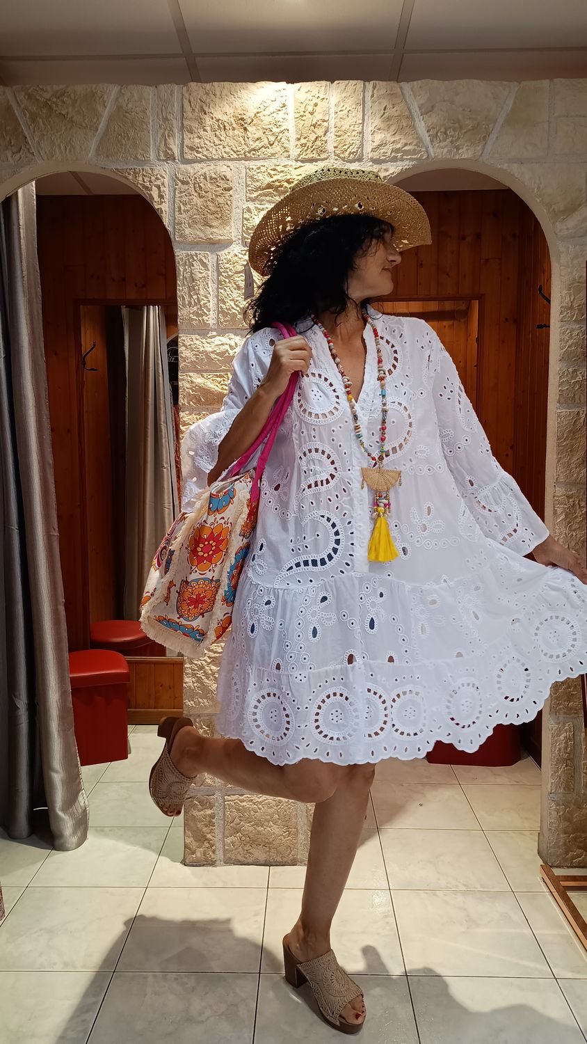 Robe broderie anglaise blanc 