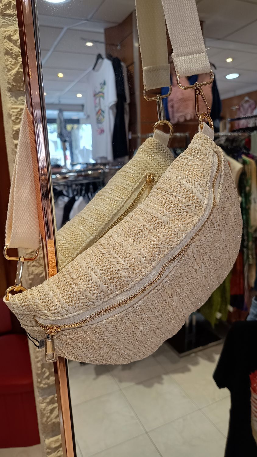 Sac banane Paille écru 