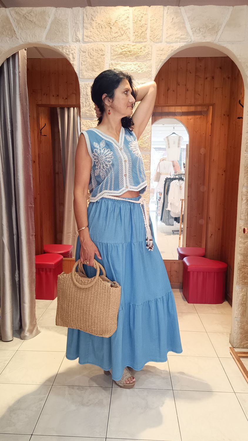 Jupe longue denim Jupe longue denim