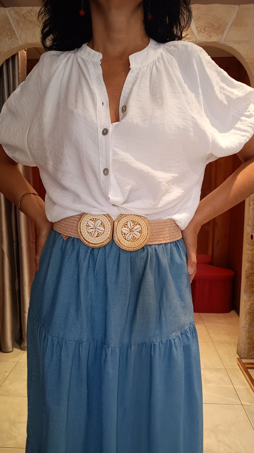 Blouse boutons blanc