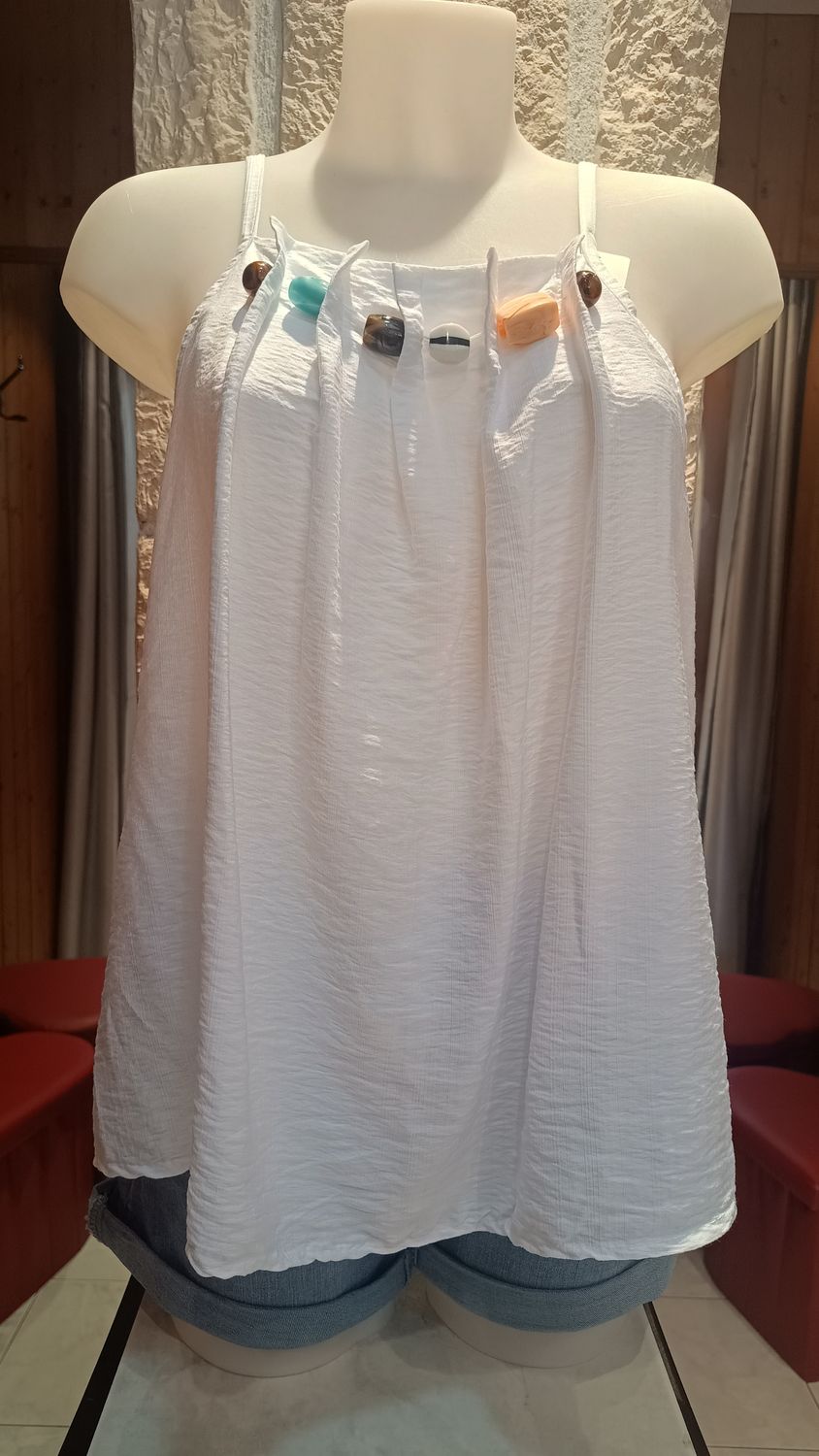 Débardeur bijoux blanc 