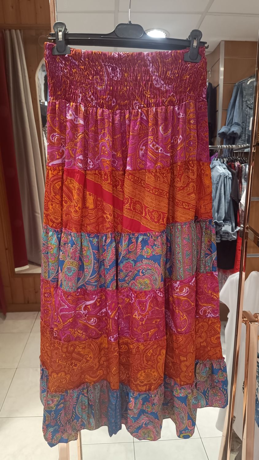 Jupe Gipsy orange multicolore 
