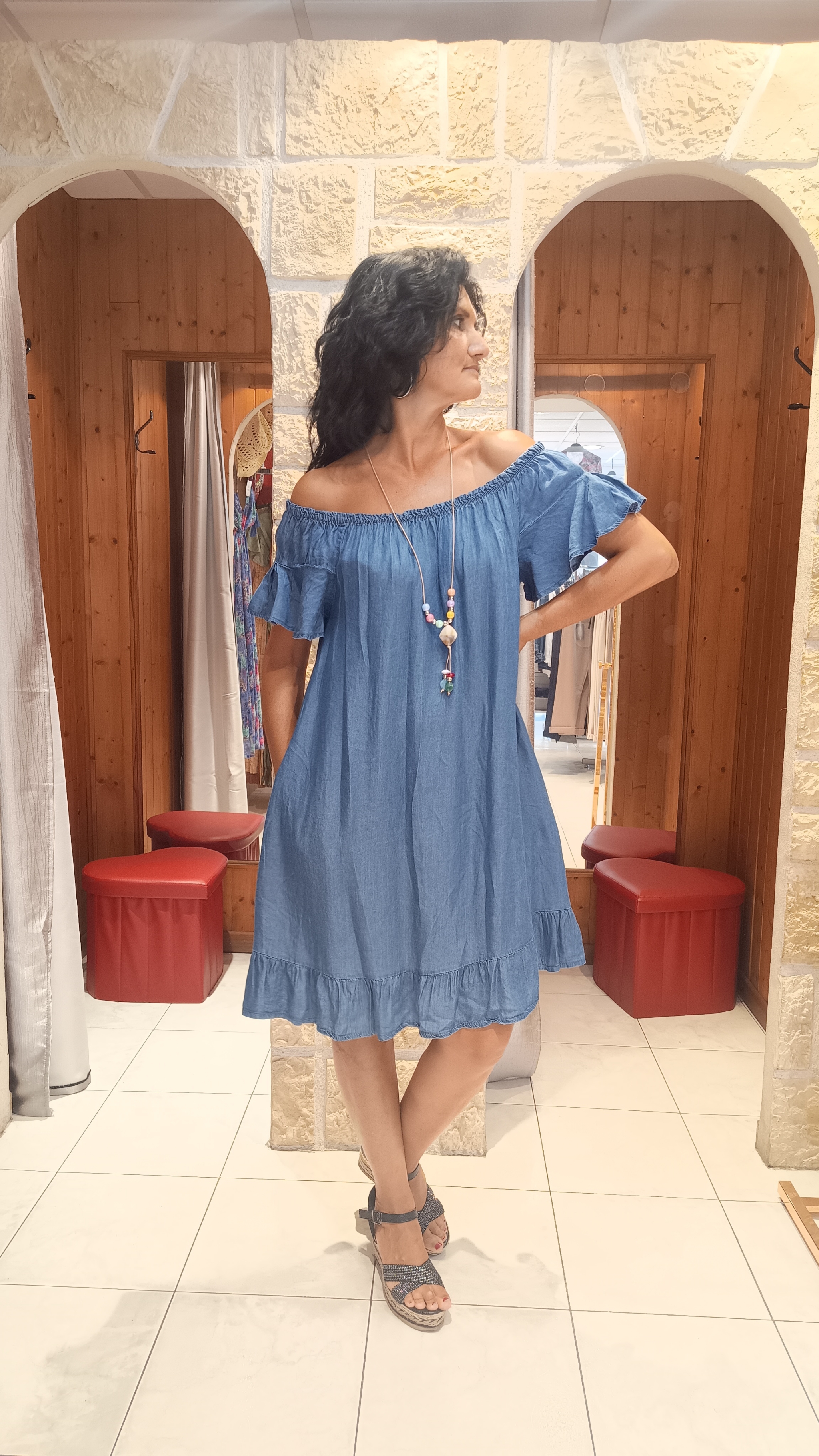 Robe jean bleu