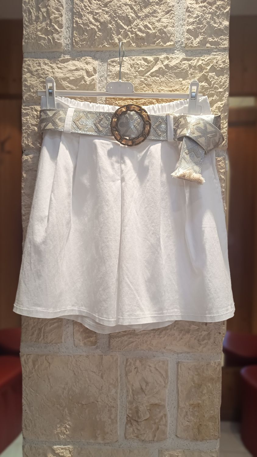 Short à pinces blanc 