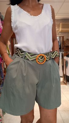 Short à pinces kaki 
