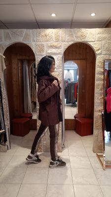 Veste à capuche suédine chocolat 