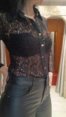 Body chemise dentelle noir