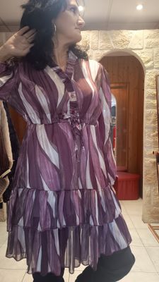 Robe Lilie volants prune