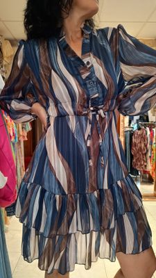 Robe Lilie volants bleu 