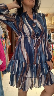 Robe Lilie volants bleu