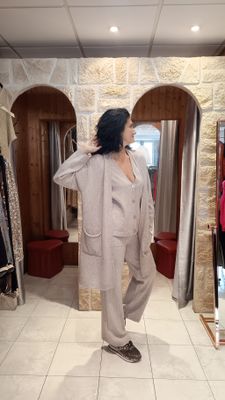 Ensemble maille triple taupe 