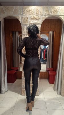 Pantalon ciré noir