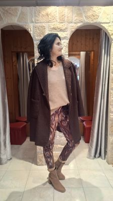 Manteau bouclette chocolat 