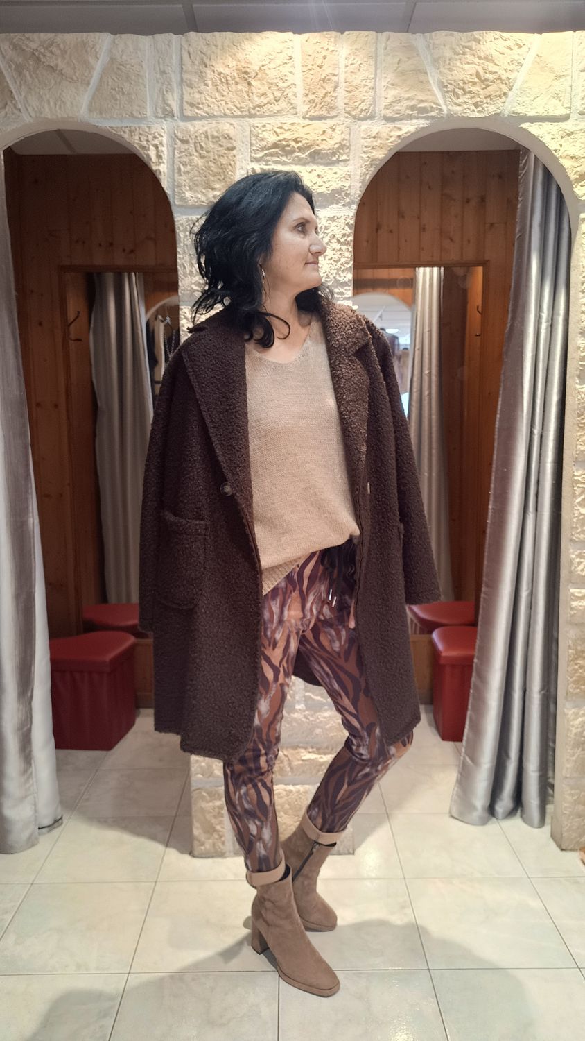 Manteau bouclette chocolat 