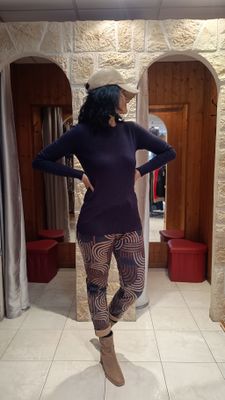 Pantalon suédine Geo multicolore 