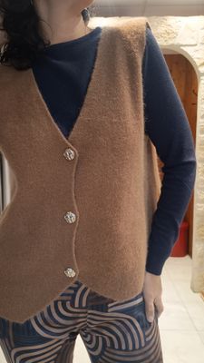 Gilet sans manches camel