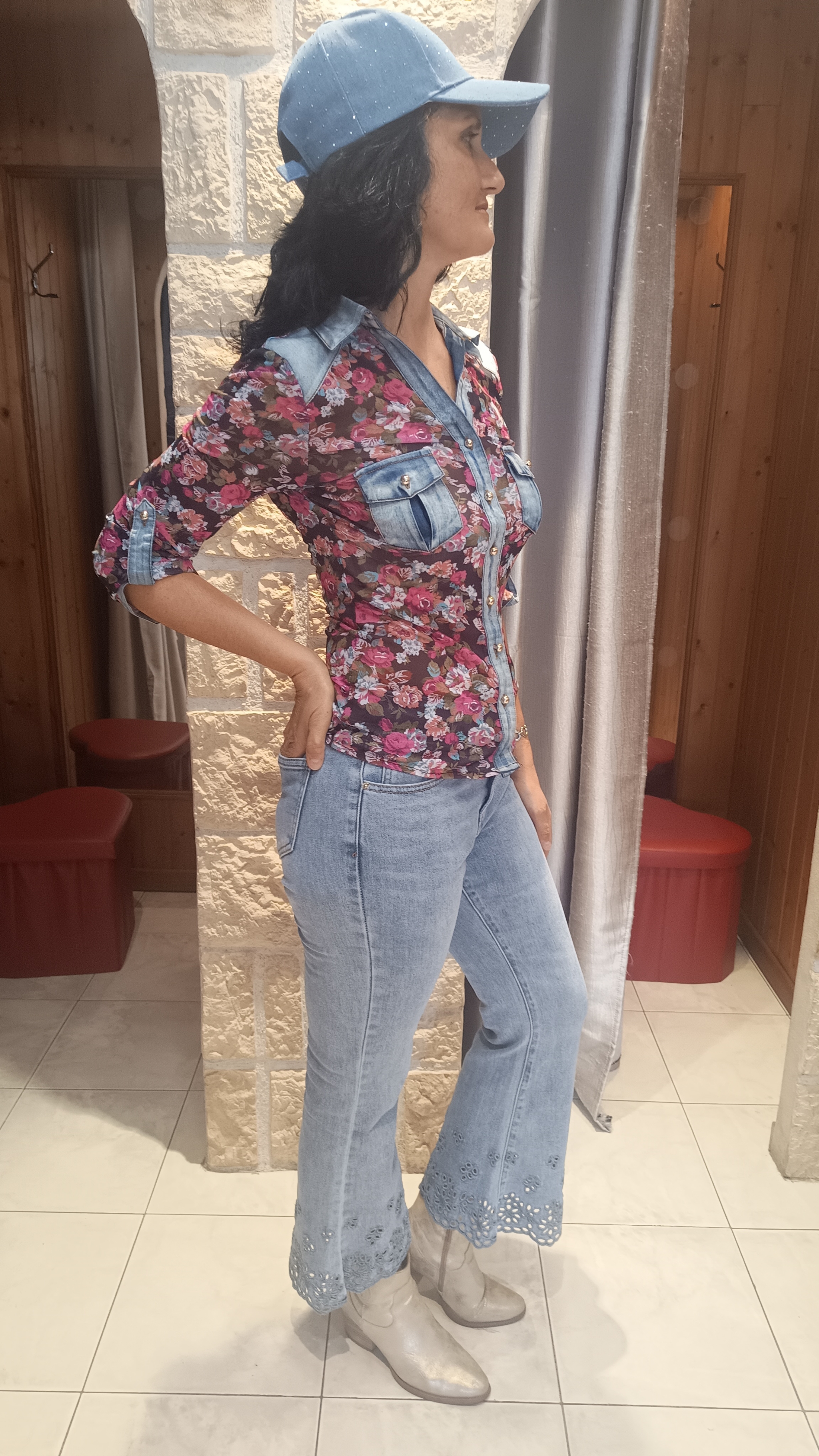 Chemise tulle fleurs