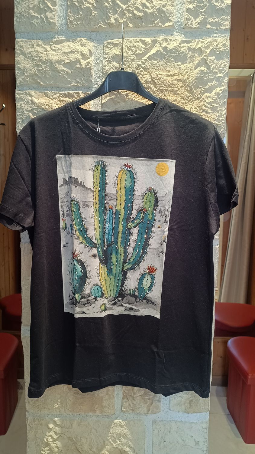 T-shirt Cactus noir 
