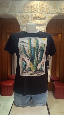 T-shirt Cactus noir / gris 