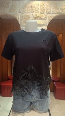 T-shirt maxi dentelle noir 