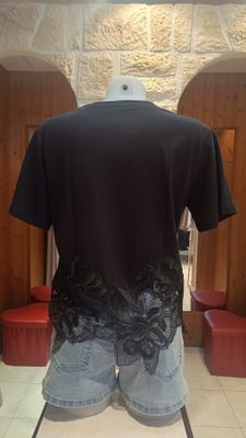 T-shirt maxi dentelle noir 