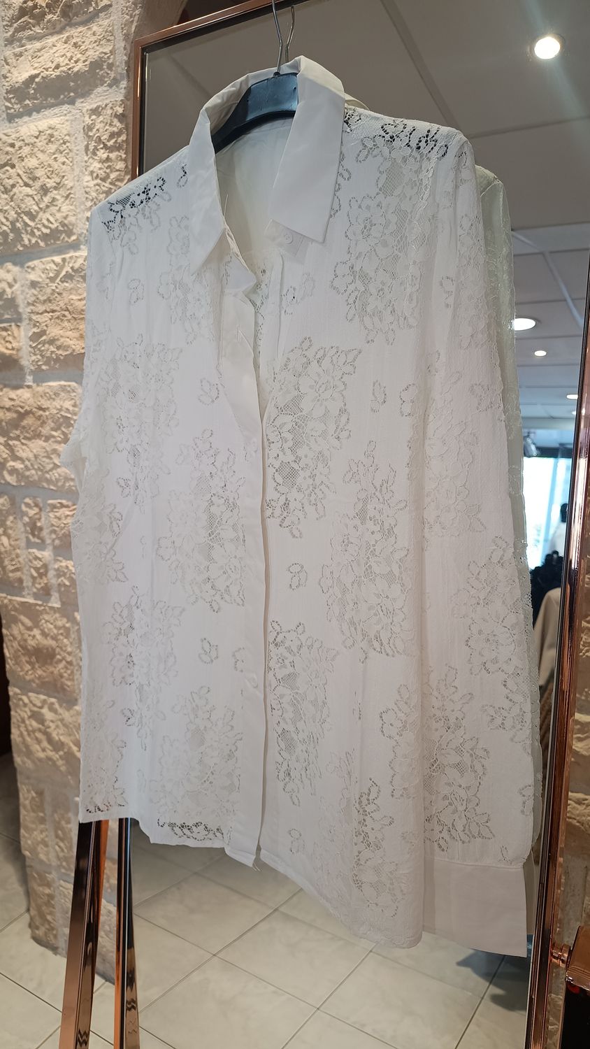 Chemisier dentelle blanc