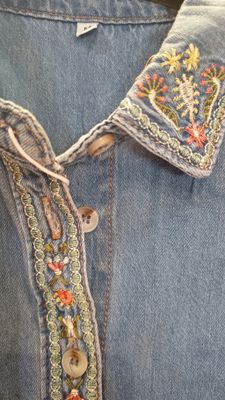 Chemise jean brodé 