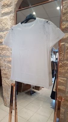T-shirt épaule dentelle blanc
