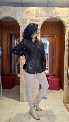 Chemisier dentelle noir