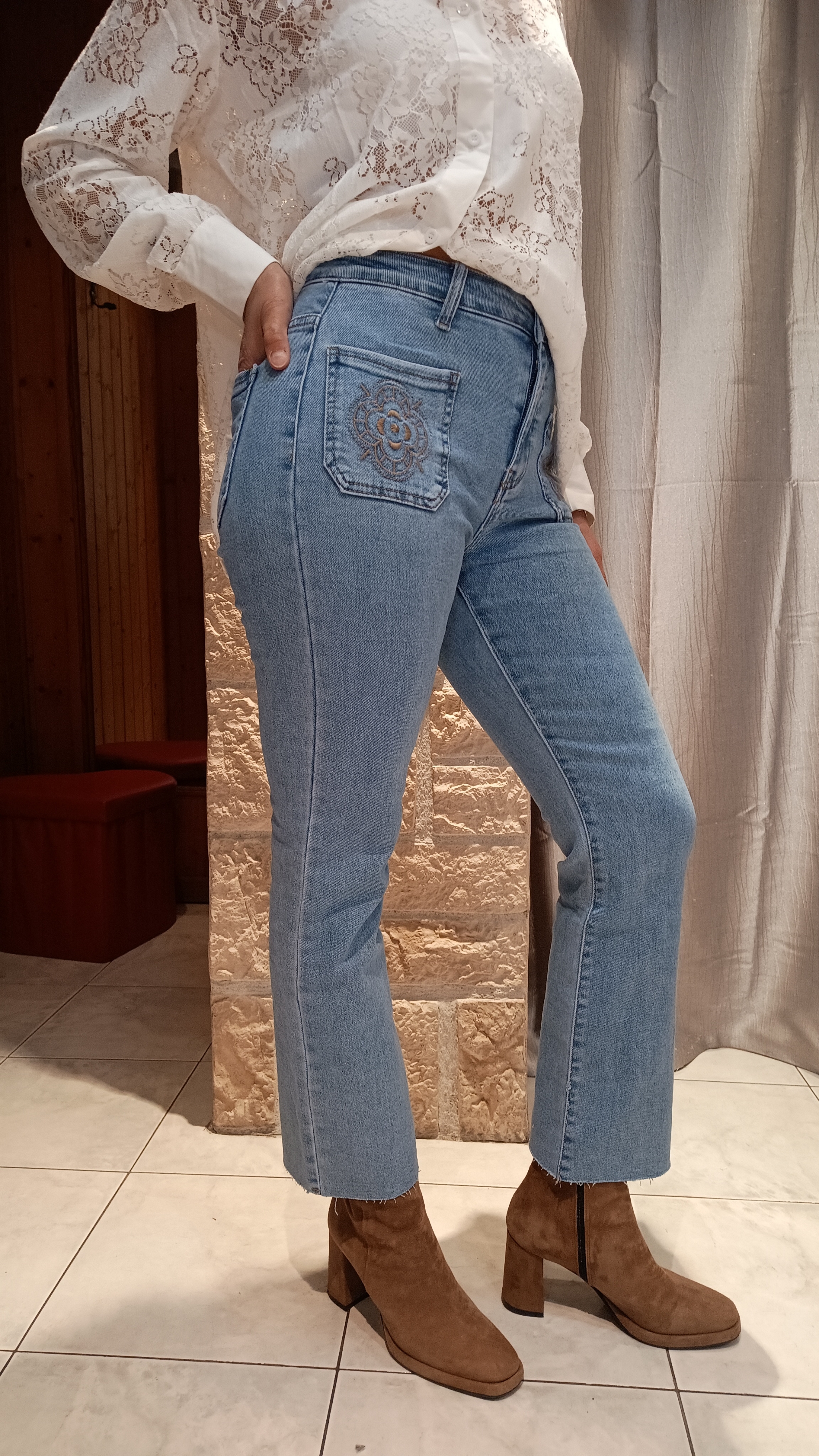 Jean fantaisie bleu clair