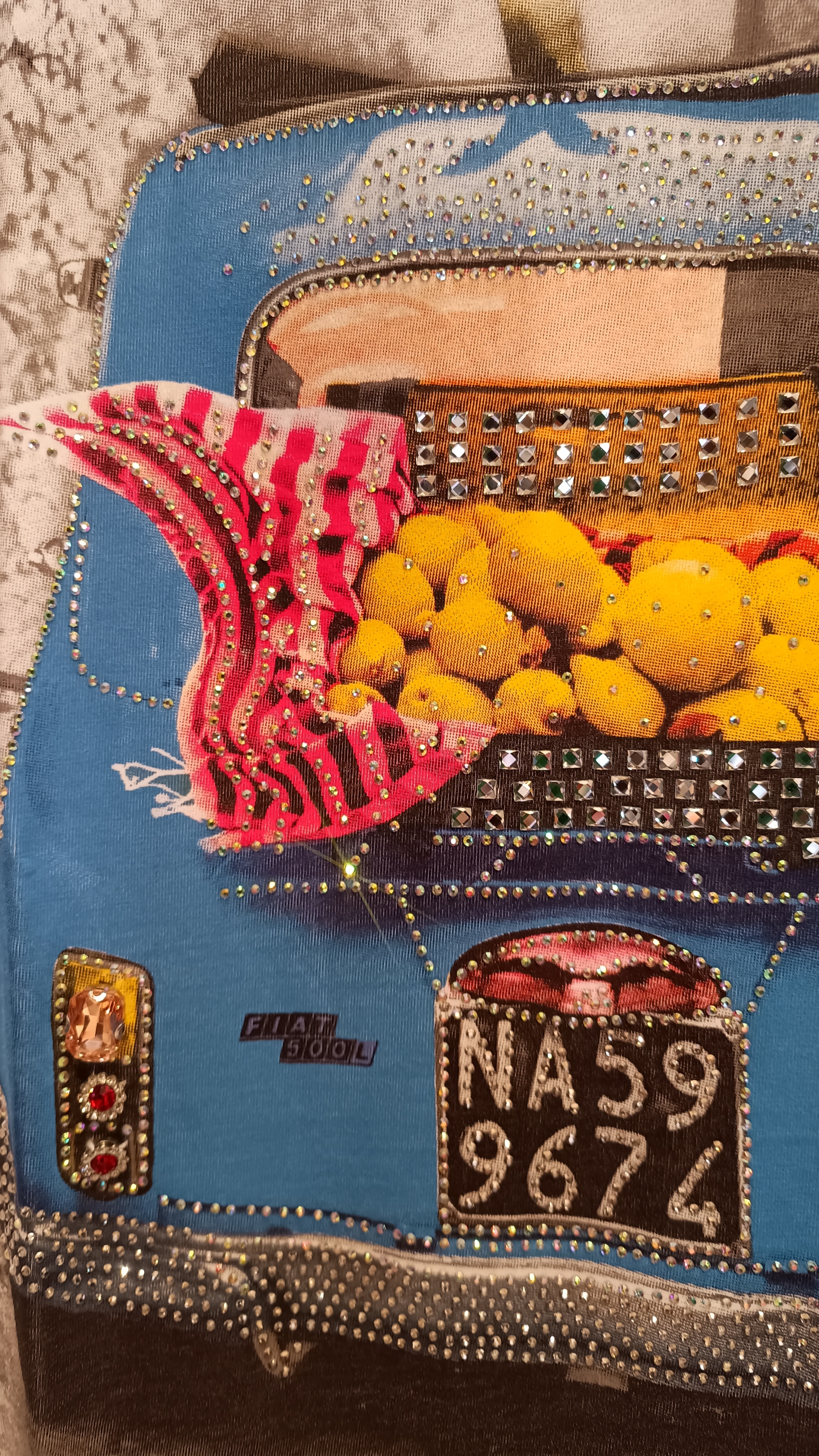 T-shirt Cinquecento blanc / bleu