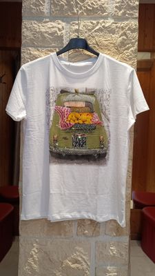 T-shirt Cinquecento blanc / vert