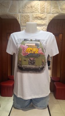 T-shirt Cinquecento blanc / vert