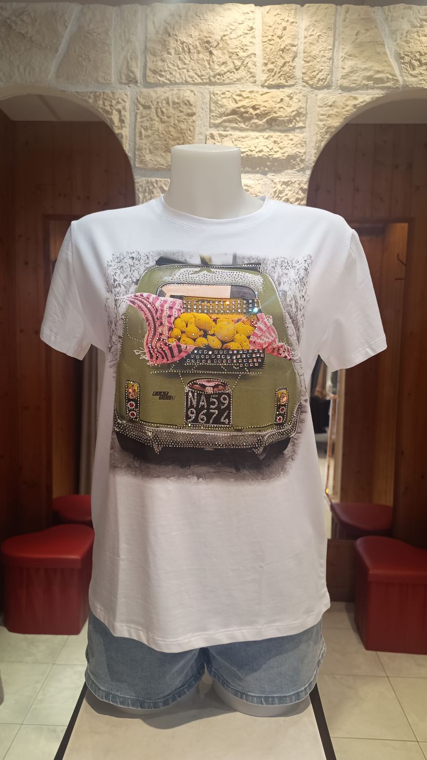 T-shirt Cinquecento blanc / vert T-shirt Cinquecento blanc / vert