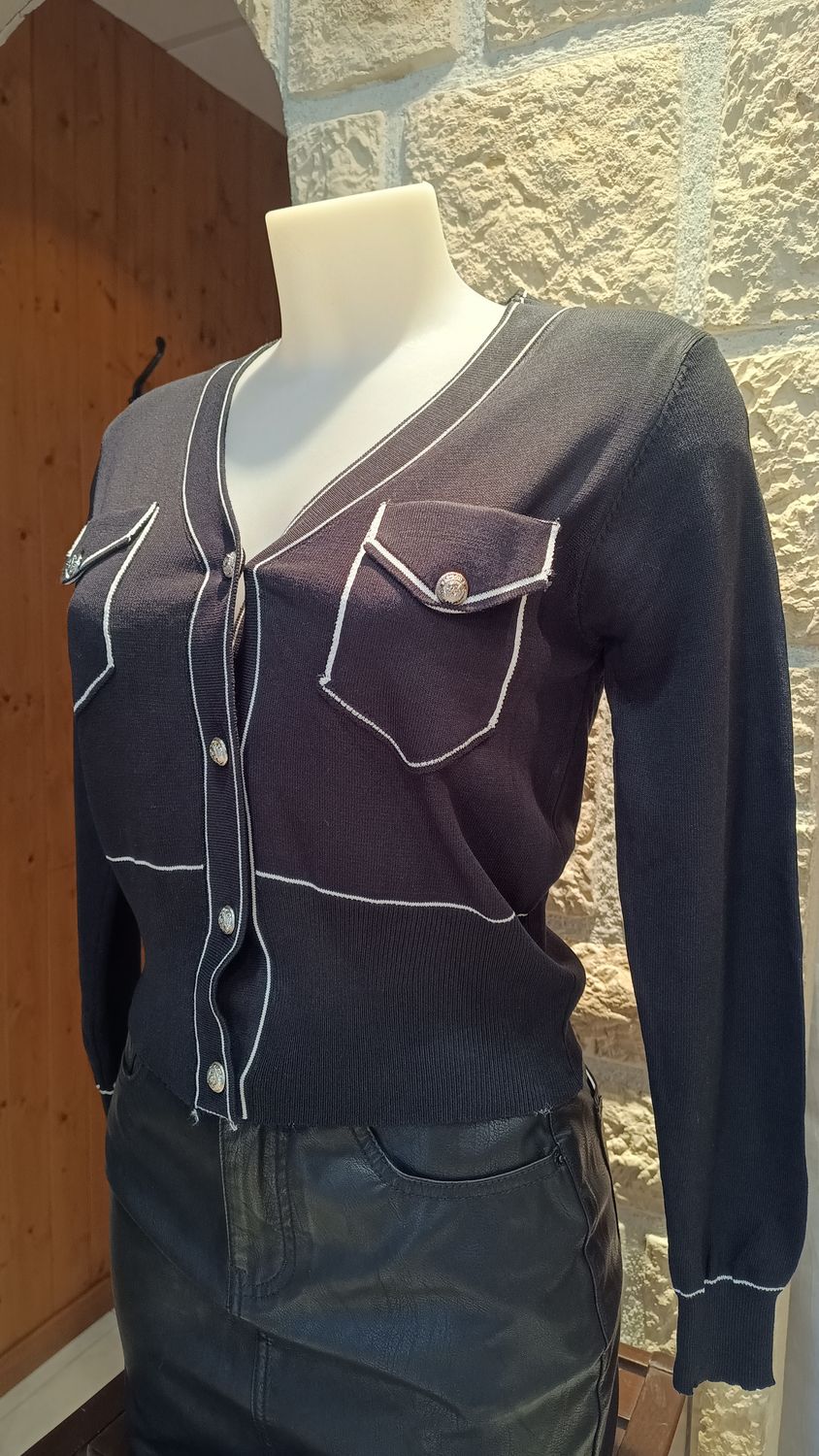 Cardigan contraste noir Cardigan contraste noir