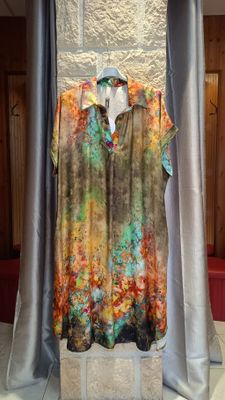 Robe longue Aquarelle kaki