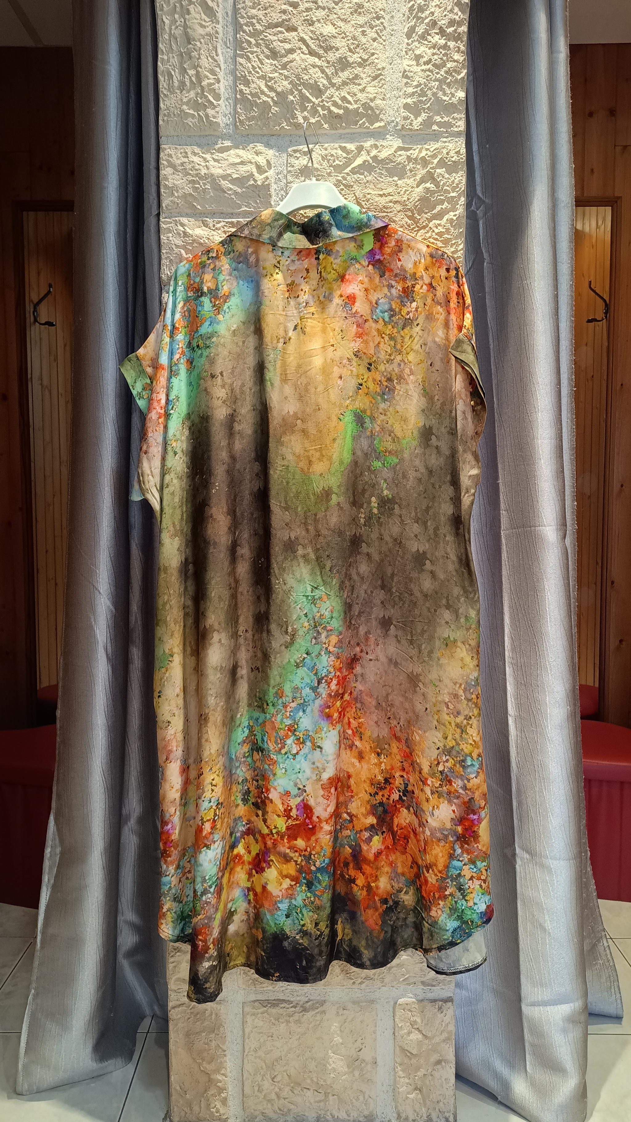 Robe longue Aquarelle kaki