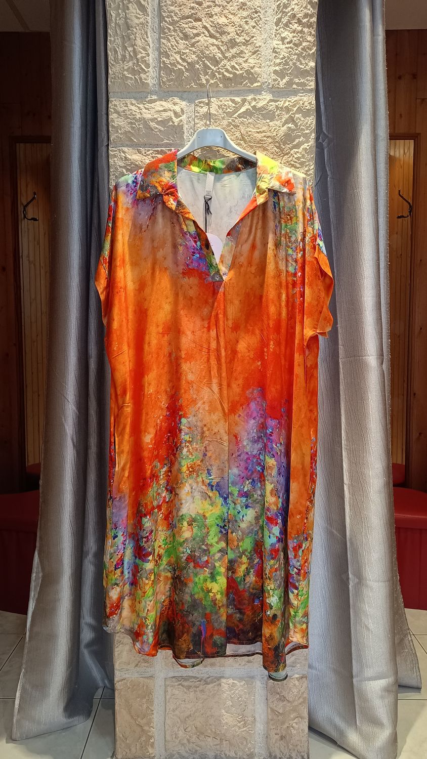 Robe longue Aquarelle orange