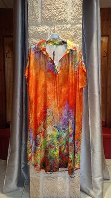 Robe longue Aquarelle orange