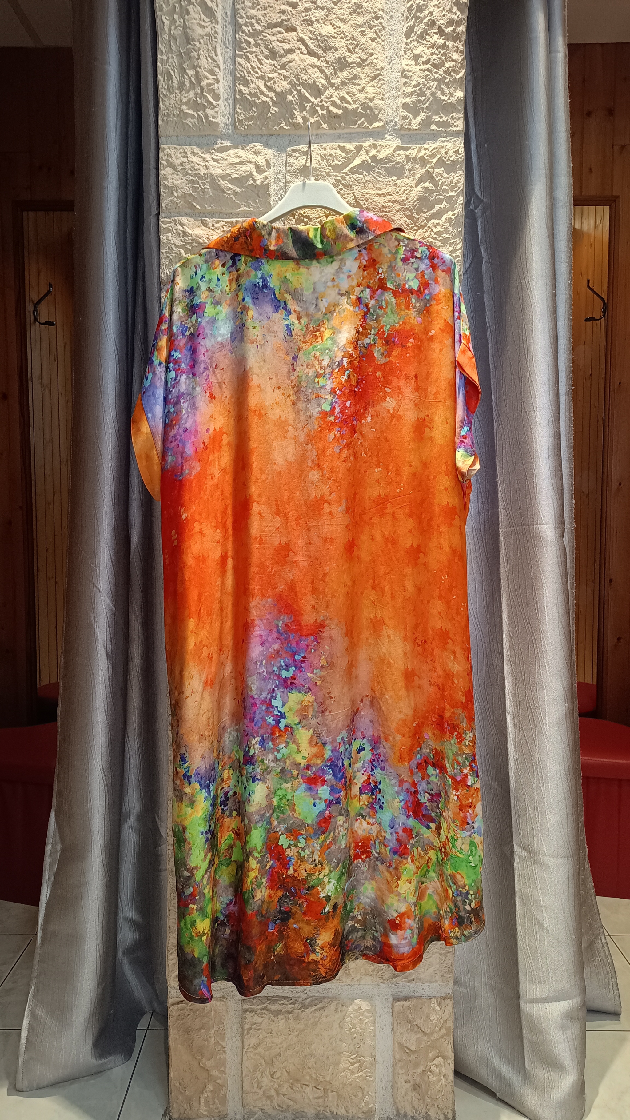 Robe longue Aquarelle orange