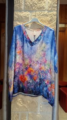 Blouse Aquarelle bleu 