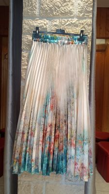 Jupe plissée Aquarelle écru 