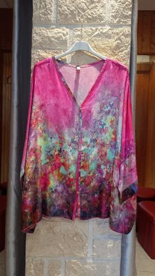 Chemisier Aquarelle fuchsia 