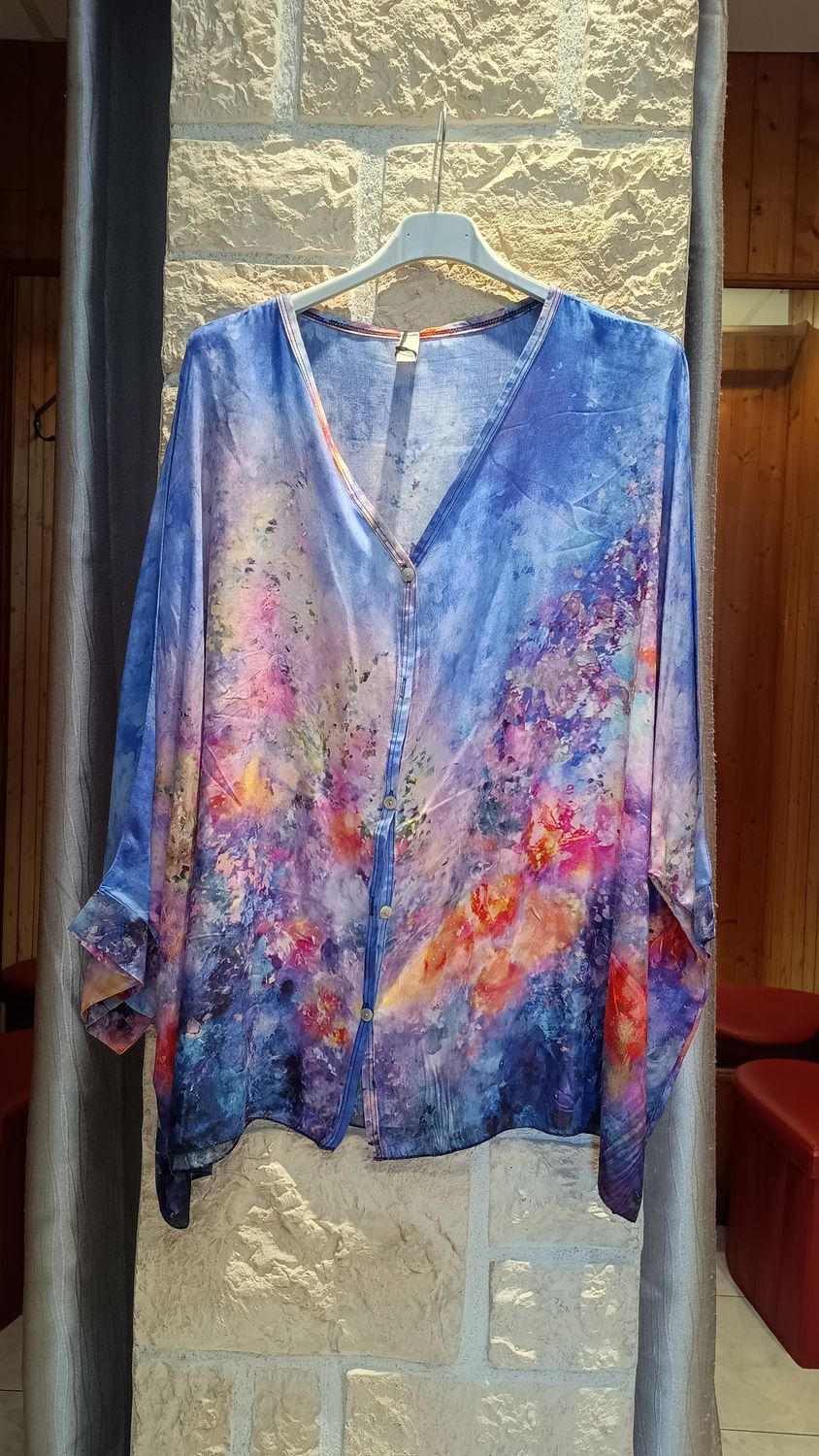 Chemisier Aquarelle bleu 